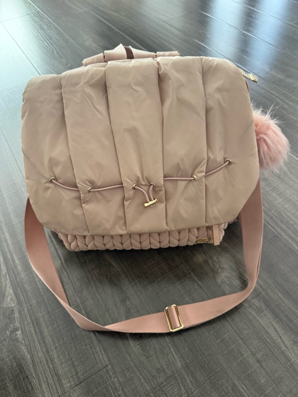 Happbrand Quilted Puffer Diaper Bag in Blush Pink
